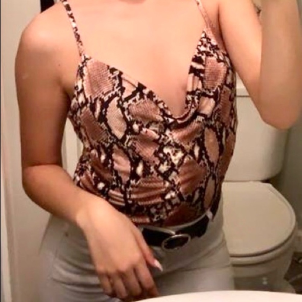 Urban Outfitters Snakeskin Cowl Neck Tank